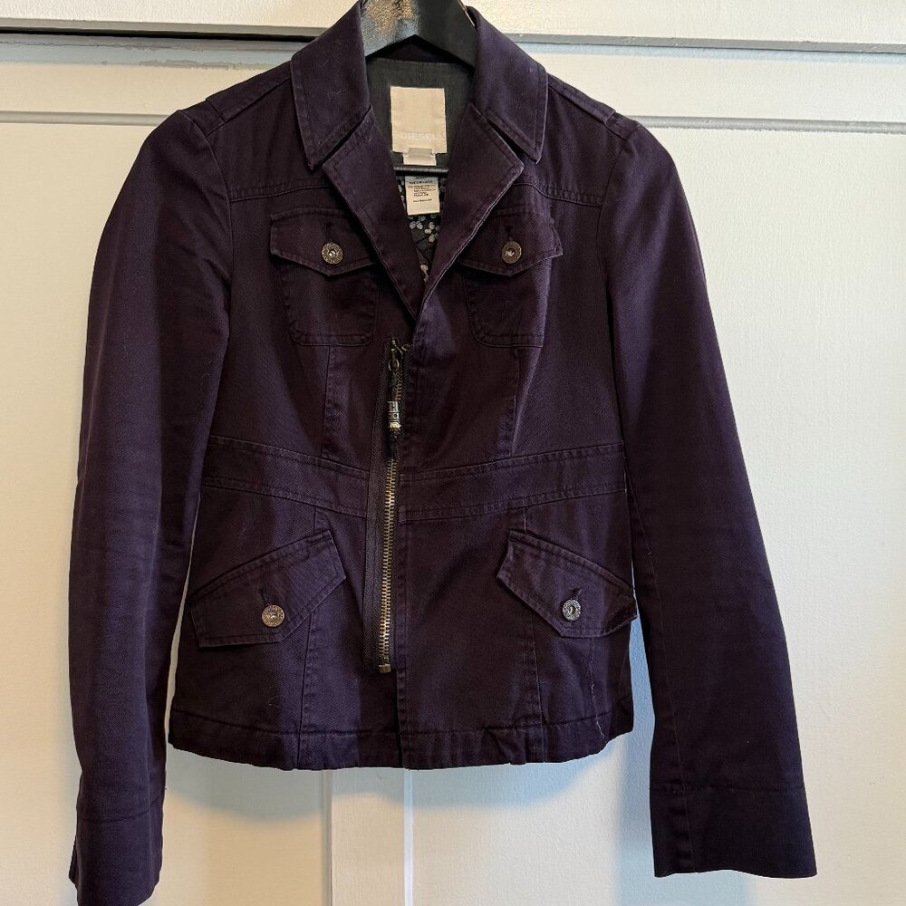 Diesel Dark Purple Cotton Moto Jacket Excellent Condition Fists like S or XS